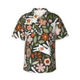 thumbnail image 2 of Goofa Rabbits on Floral Hawaiian Shirt for Men, Unisex Summer Beach Casual Short Sleeve Button Down Shirts,Aloha Tropical Floral print shirt-Small, 2 of 9