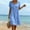 Blue, variant on ClodeEU Women's Square Neck Short Sleeve Mini Dress,Casual Smocked Waist Flowy Dress with Lace Trim Black,Women's Plus L