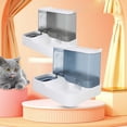 thumbnail image 4 of Dispensador de agua y comida para mascotas 2 en 1, ventana transparente de gran capacidad, alimentador automático para mascotas para perros y gatos, color azul, 4 of 10