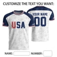 thumbnail image 4 of Zimjoy USA Soccer Jersey Men Custom Name Number Short Sleeve Personalized USA Jersey Shirts Patriotic Flag Football Fan Match Sports Shirt Dark Blue XL, 4 of 4
