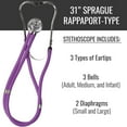 thumbnail image 4 of MABIS MatchMates Aneroid Sphygmomanometer and 31" Sprague Rappaport Stethoscope Combination Manual Blood Pressure Kit with Calibrated Nylon Cuff and Oversized Carrying Case, Adult Purple, 4 of 7