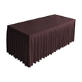 thumbnail image 2 of 4FT Rectangular Polyester Tablecloth with Pleated Skirt, Wrinkle Resistant Table Cover for 120x60x75cm Tables, Elegant Drop Design for Banquet & Event Decor, 2 of 6