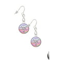 thumbnail image 3 of Delight Jewelry Silvertone Domed Multi Color RNA Silver tone Infinity French Earrings, 3 of 4