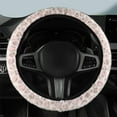 thumbnail image 2 of Chanana Fluffy Wool Sheepskin Fuzzy Pink Car Steering Wheel Cover for Universal Auto Steering Wheel, Anti-Slip, Soft Plush, Comforting and Luxurious, Soft Texture (Pink), 2 of 6