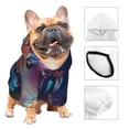 thumbnail image 3 of Fotbe Colorful Feather Owl Sudadera con Estampado para Perros Pequeños – Suéter con Capucha para Mascotas, Tela Suave de Forro Polar con Bolsillo-Large, 3 of 7