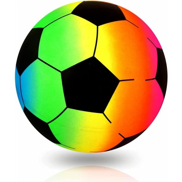 Football Rainbow Soccer Pvc Multicolor Design Ball Sports Outdoor Pool Beach Playground Garden Game Kids Boys Girls Toy 20cm (Only 1 Ball)
