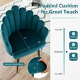 thumbnail image 6 of Costway Dining Chair Set of 2 Velvet Upholstered Modern Accent Arm Chairs Living Room Green, 6 of 10
