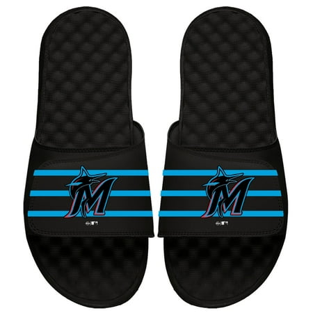

Miami Marlins ISlide MLB Stripe Slide Sandals - Black