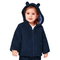 thumbnail image 3 of Actgleam Baby Girls Fleece Jacket Zipper up Hooded Jacket Coat with Cute Ears Hat,Dark blue,12-18Months, 3 of 7