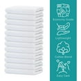 thumbnail image 2 of GOLD TEXTILES 60 Pack Economy White Washcloths Set (12x12 inches) - Cotton Blend  Grade Cleaning Rags, Quick Drying & Soft Face Cloths, Fingertip Towels for Bathroom, Spa, Gym, and Kitchen, 2 of 13