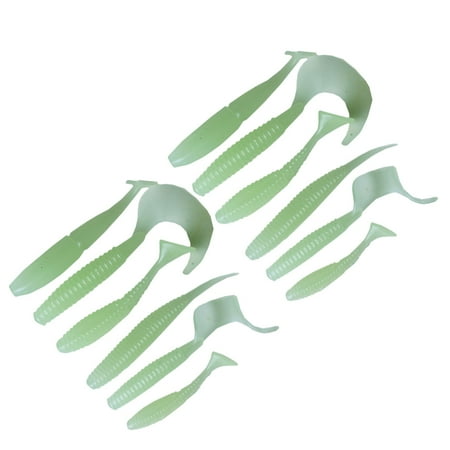 Life-like Fishing Baits Tools Tackle Lures Accessaries Luminous Simulated Shrimp Bionic Soft 12 Pcs