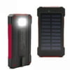 iMeshbean Solar Charger, 10000mAh Solar Power Bank with Dual USB, External Backup Battery Pack Solar Panel Cellphone Charger (Red)
