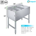 thumbnail image 3 of AmGood 36 in. x 19 in. Two Compartment Under Bar Sink With 12 in. Right Drainboard | Stainless Steel Commercial Two Bowls Underbar Sink NSF., 3 of 4