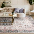 thumbnail image 3 of Lochas Vintage Floral Rugs Soft Accent Area Rug Low-Pile Carpet for Living Room Bedroom Home Decor,6'x9',Green, 3 of 7