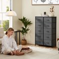 thumbnail image 2 of GIANNA 10 Drawer Dresser for Bedroom, Tall Chest Organizer with Fabric Bins, Freestanding Storage Cabinet, Gray, 2 of 5