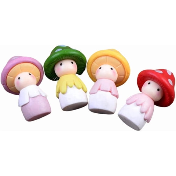 Resin Miniature Mushroom Figurines, 4pcs Fairy Garden Accessories, Micro Landscape Decor for Dollhouse, Terrarium, Bonsai, DIY Craft Ornaments for Home Garden
