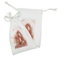 thumbnail image 2 of Flamingo Fabric Pouch Set of 2, Flamingo Bird with Feather Nature Art Work Watercolor Paint Effect Print, Small Drawstring Bag for Toiletries Masks and Favors, 9" x 6", Orange White, by Ambesonne, 2 of 2