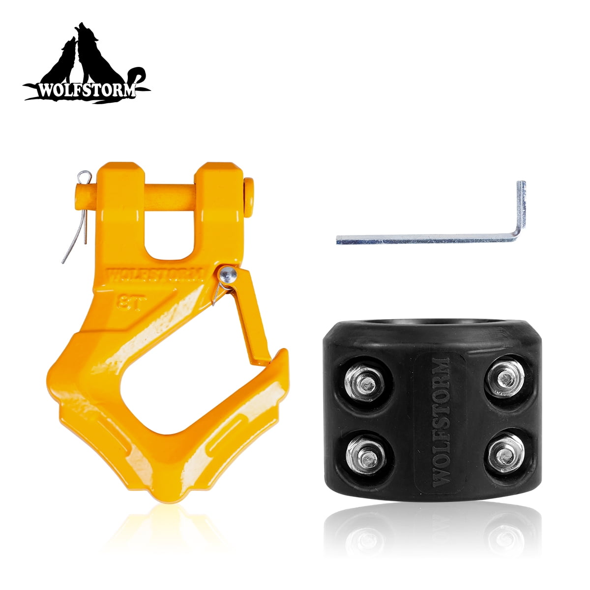 WOLFSTORM Heavy Duty Winch Cable Hook Stopper & 8T Winch Hook 33000LBs for ATV UTV Winch