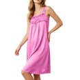 thumbnail image 6 of ZyeKqe Nightgown for Women Sleeveless Ruffled Bow Lightweight Loose Comfy Casual Loungewear Sleep Shirts Midi Dress, 6 of 7