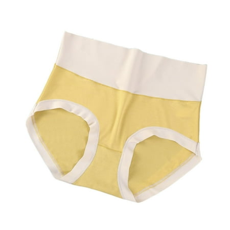 Summer Savings  High Waist Underwear  Breathable Seamless  Large Size  Comfort Fit  for Workout  Daily Wear  Odor Resistant  Soft Lining  Womens Plus Size Clearance | Yellow XL | Sopatenor
