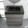 thumbnail image 2 of Alice 30" Large Storage Freestanding Bathroom Vanity in Gray with Black Basin, 2 of 15