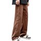 thumbnail image 2 of Hombres Pantalones De Pierna Recta Poliéster Pierna Ancha Pantalones Sueltos Letra Impresa Vintage Casual Jeans Marrón L, 2 of 8