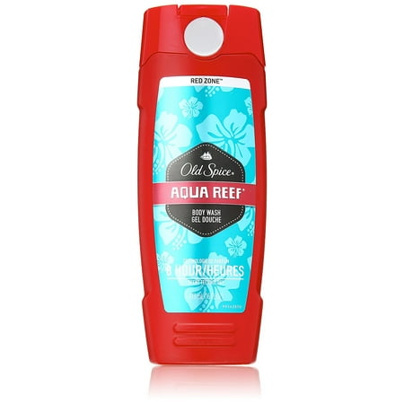 Refresh Reef - Red Zone Aqua Reef Men's Body Wash, 16 oz, Refreshing lather drop-kicks dirt and odor, does a clothesline on them and then slams them with a.., By Old Spice From USA