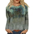 thumbnail image 2 of kytmyeq Women's Fashion Casual Long Sleeve Print Round Neck Pullover Top Blouse, 2 of 6
