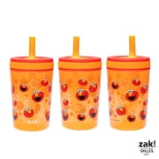 Zak Designs Sesame Street Kelso Toddler Tumblers For Travel or At Home, 15oz 2-Pack Durable Plastic Sippy Cups With Leak-Proof Design is Perfect For Kids (Elmo and Cookie Monster)