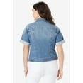 thumbnail image 2 of Roaman's Women's Plus Size Short-Sleeve Stretch Denim Jacket, 2 of 4