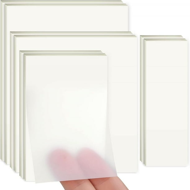 Laklulu 400 hojas de notas adhesivas transparentes, para útiles escolares, hogar, cuatro tamaños