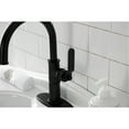 thumbnail image 4 of Kingston Brass KSD2230KL Whitaker One-Handle Single-Hole Bathroom Faucet with Deck Plate and Push Pop-Up Drain, Matte Black, 4 of 7