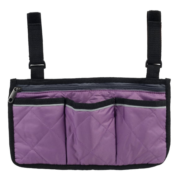 ODOMY Wheelchair Side Bag Waterproof Armrest Pouch Storage Bag with Reflective Stripe,for Newspaper Magazines Glasses