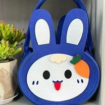 Herrnalise Easter Bunny Basket for Kids, Easter Egg Hunt Basket with Rabbit Ears Easter Tote Bags for Candy Gifts Storage