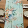 thumbnail image 5 of Table Runners 72 Inches Long Dress Scarves, Teal Beach Coastal Farmhouse Kitchen/Dining Table Runner, Coffee Tablerunners, Summer Nautical Coral Shell Botanical Vintage 16x72 Inch, 5 of 9