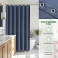 thumbnail image 2 of Unique Bargains Solid Color Linen-Like Shower Curtain with Hooks Blue 71"W x 71"L, 2 of 5