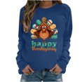 thumbnail image 2 of Wancir Womens Thanksgiving Shirt Leopard Pumpkin Printed Cute Graphic Tee Thankful Grateful Blessed T-Shirts Fall Top, 2 of 4