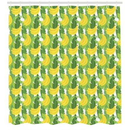 Banana Leaf Shower Curtain Large Hanging Cluster Of Ripe Bananas