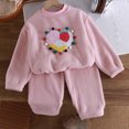 thumbnail image 6 of Gpaecead Fleece Warm Fall Outfit For Toddler Boy Girl Long Sleeve Bear Sweatshirt Pant Sets Winter Pullover Clothes White, 6 of 6