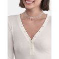 thumbnail image 4 of No Boundaries Henley Button Up Snap With Thumbholes Top, Women's, 4 of 5