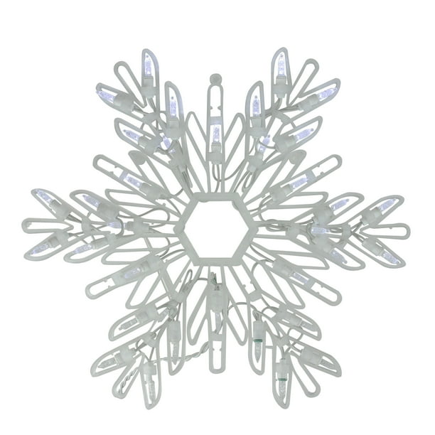 15&quot; Cool White LED Lighted Snowflake Christmas Window Silhouette