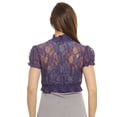 thumbnail image 2 of Just Love Lace Shrug Shrugs Women Cardigan (Navy with Lace, Small), 2 of 2