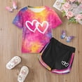 thumbnail image 2 of Leey-World 1T 2T 3T 4T 5T 6T Toddler Baby Girl Summer Clothes Set Short Sleeve T-shirt Tops Pants Little Kids School Wear Outfits 2Pcs(Hot Pink,4-5 Years), 2 of 6