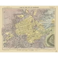 thumbnail image 3 of Letts 24x20 Black Modern Framed Museum Art Print Titled - Scotland - Edinburgh - Plan - Letts 1883, 3 of 5