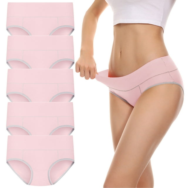 WZXFASHION 5 Pcs sous-Vêtements Culottes Patchwork Couleur sous-Vêtements Culottes Bikini Uni Culottes pour Femmes Culottes pour Femmes Rose G