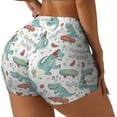 thumbnail image 2 of Sigee Music Lover Dinosaur Print Women's High Waist Workout Shorts - Squat Proof, Tummy Control, Yoga and Gym Activewear-Medium, 2 of 9