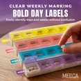 thumbnail image 6 of Monthly Pill Organizer - 28 Day Monthly Pill Planner to Separate Pills & Vitamins Week to Week, Travel Medication Reminder Daily Monday to Sunday Compartments, Case of 40, 6 of 9