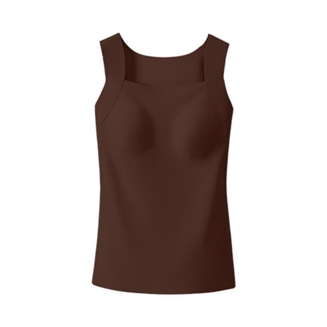 Women's Seamless Square Neck Compression Vest Thermal Underwear Top Body Shaping Warm Workout Shirt