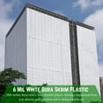 thumbnail image 2 of Farm Plastic Supply - Dura Skrim String Reinforced White Plastic Sheeting - 6 Mil - (10' x 25') - Reinforced Poly Film Tear Resistant, Weatherproof, Vapor Barrier Polyethylene Roll for Construction, 2 of 6