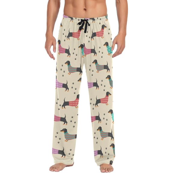 GZHJMY Cute Cartoon Dog Mens Pajama Pants, Comfortable and Soft Men Pajama Bottoms with Pockets and Drawstring, Christmas New Year Birthday Father's Day